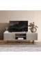 Faroe Tv Unit Upto 60 Inches Marble - Grey & Antique Brass - 3