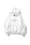 100% Cotton White Dotted Star Print Loose Fit Sweatshirt Hoodie