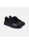 Men's Black Lace-Up Double Textured Nubuck Leather Sneaker