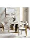 Nodrea 6 Seater Dining Table Marble - White & Gold - 5