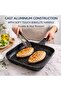 Sonex Diecast Marble Coated Non-Stick Grill Pan with Raised Ridges, Cool-Touch Soft Handle, PFOA-Free, Dishwasher Safe, Easy Clean, Premium Korean Technology, Black, 28cm - 6