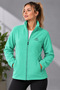Women's Polar Full Zipper Sports Polar Jacket with Stand Collar and Pockets Outdoor Casual Polar