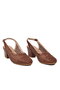 Brown Straw Detailed Thick Heeled Oval Toe Women's Evening Dress Shoes 18386016-01 - 3