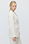 Women's Collarless V-Neck Single Button Blazer Jacket - 5
