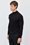 Men's Half Fishnet Patterned Knitwear Sweater - 3
