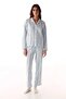 Gray Cool Striped Shirt Long Sleeve Pajama Set