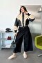 Women's Stand Collar Zippered Plush Coat Black - 8752 - 3