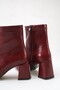 Women's Burgundy Pointed Toe Heeled Boots - 4