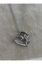 Silver Color Zircon Stone Endless Heart Figured Women's Necklace