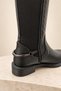 Women's Genuine Leather Flexible Buckle Detailed Riding Boots - 7