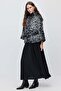 Women's Patterned High-Neck Bat Sleeve Knit Sweater - 5