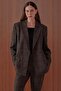 Women's Plaid Patterned Blazer Jacket