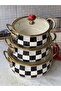 Enamel Cookware Set 3-Piece Checkerboard - 2
