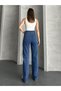 Women's Medium Dark Blue Lycra Super Extra High Waist Palazzo Loose Jean Trousers (Wide Leg) - 3
