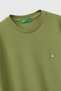 Men's Green 100% Cotton Logo Detailed Regular Fit Crew Neck T-Shirt - 3