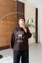 Aurel Printed Design Two-Thread Comfortable Fit Sweat Blouse