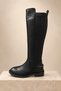 Women's Genuine Leather Flexible Buckle Detailed Riding Boots - 2