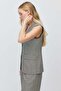 Women's Patterned V-Neck Buttoned Vest - 3
