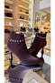 Imported women's satin textured leather bootie 0010-00 - 5