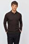 Men's Polo Neck Patterned Knitwear Sweater