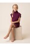 Girl's Skirt Hem Stone Detailed High Neck Sleeveless Dress - 2