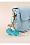 Gold Detailed Tiffany Blue Cherry Bag Charm Keychain Bag Ornament