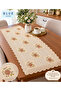 Lace Embroidery Look Pvc Runner Coffee Table Cabinet Cover / Size: 40 X 82 cm / 1 Piece / Cream