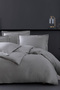Dora Cotton Satin Double XXL Duvet Cover Set - Gray