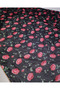 Black with Rose Pattern, Thin, Flexible, Soft Mesh Knitted Fabric for Dresses & Blouses, Length: 150cm - 2