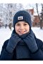 Kitti 9-15 Years Old Boys' Lined Scarf, Beanie, Gloves 3-Piece Set