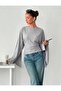 Women's Spanish Slit Long Sleeve Slim Sweatshirt with Bow Detail on the Sleeve and Back - 5