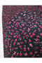 Black with Red, Pink, Green Flowers, Thin Soft Crinkled Jersey Fabric for Dresses & Blouses 135X - 4