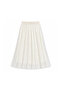 Women’s Rhinestone Pleated Maxi Skirt – Beige – Free Size