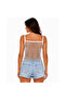 Women’s White Rhinestone Mesh Sleeveless Cami Top – Free Size - 3