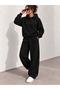 Women's Unprinted Oversize 3 Thread Sweatshirt and Baggy Sweatpants Set