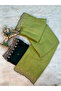 Green Star Georgette Saree with Embroidered Border - FFT9597 | Green - 2