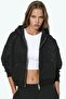 Sparkly Hooded Zipper Sweatshirt - 2