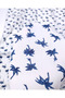 White with Blue Palm Pattern Viscose Voile Fabric for Shirts & Dresses 140X280Cm - 4