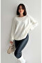 Ecru Ribbed Boat Neck Sweater - 2Y231165