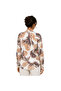Women’s Beige & Brown Tropical Leaf Print Long-Sleeve Button-Up Shirt – Free Size - 2