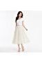 Women’s Rhinestone Pleated Maxi Skirt – Beige – Free Size - 2