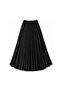 Women’s Black Pleated Maxi Skirt with Elastic Waistband – Free Size