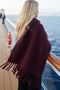 Burgundy Color Shoulder Shawl Scarf - 2