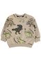 Civil Boy's Dinosaur Printed Sweatshirt |   3 Thread Long Arm |   School Nursery and Daily Use - Beige