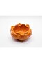 Handcrafted Ceramic Orange Lotus Bowl for Puja Decor Glossy Finish, Tealight Holder, Trinket Dish, Festive Home Altar, Intricate Petal Texture