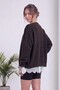 Women's Lace Detailed Buttoned Knitwear Cardigan V-Neck Oversize Beige, Burgundy, Brown, Anthracite - 6