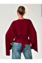Women's Spanish Slit Long Sleeve Slim Sweatshirt with Bow Detail on the Sleeve and Back - 2
