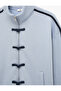 Comfortable Fit High Collar Zippered Frog Closure Buttoned Long Sleeve Sweatshirt - 3