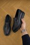 Acari Genuine Leather Textured Thick Sole Penny Loafer Men's Shoes - 3