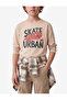Skateboard Printed Crew Neck Long Sleeve Cotton T-Shirt - 2